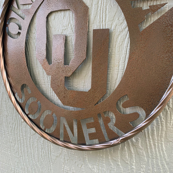 12",18",24",32" OU SOONERS HAMMERED COPPER CUSTOM METAL VINTAGE CRAFT TEAM SIGN HANDMADE CRAFT