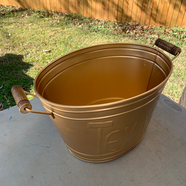 18" TEXAS GOLDEN COPPER METAL OVAL TUB WESTERN HOME DECOR METAL ART NEW #EH10391