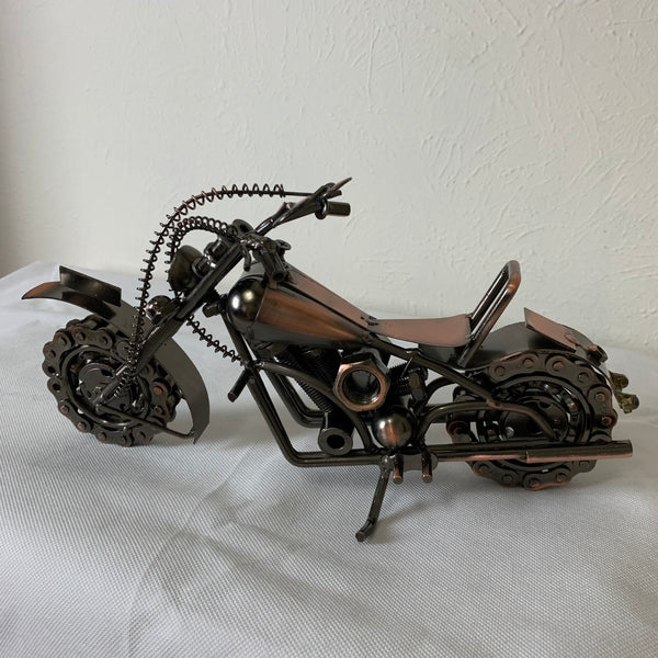 12" HARLEY STYLE MOTORCYCLE METAL COPPER ART WESTERN BAR DECOR NEW