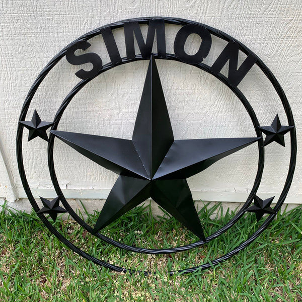 KOLET FAMILY STYLE YOUR CUSTOM FAMILY NAME STAR METAL BARN STAR ROPE RING KOLET FAMILY WESTERN HOME DECOR VINTAGE RUSTIC BROWN NEW HANDMADE 24",32",34",36",40",42",44",46",50"