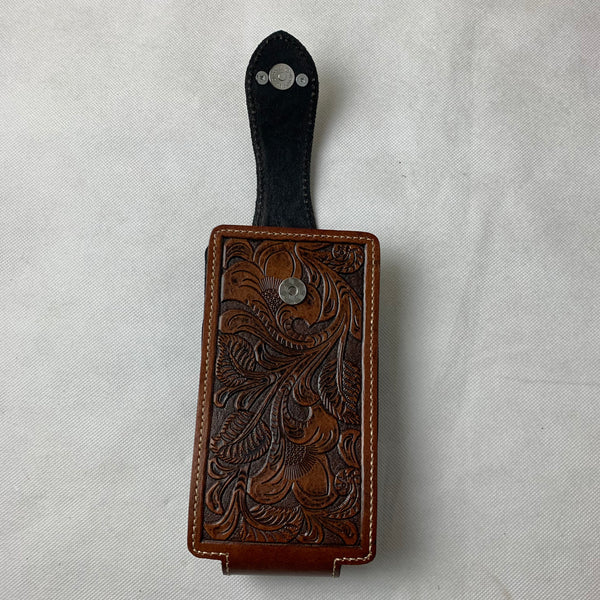 #WS341F 7" LONE STAR COFEE BROWN LEATHER POUCH EXTRA LARGE  BELT LOOP HOLSTER CELL PHONE CASE UNIVERSAL OVERSIZE--FREE SHIPPING