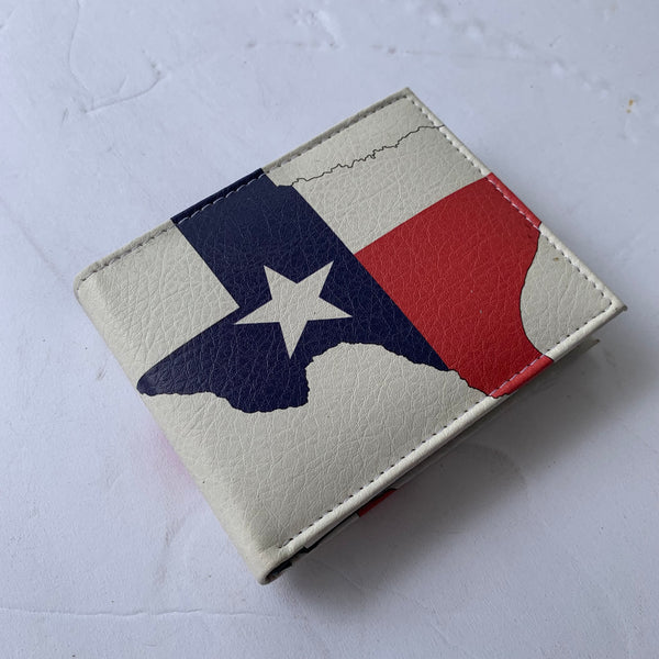 4.25" x 3.75" TEXAS FLAG WALLET LEATHER BIFOLD WALLET NEW-- FREE SHIPPING