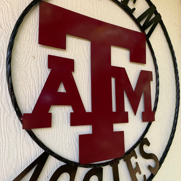 GIGEM AGGIES METAL CUSTOM VINTAGE CRAFT TEAM SIGN HANDMADE