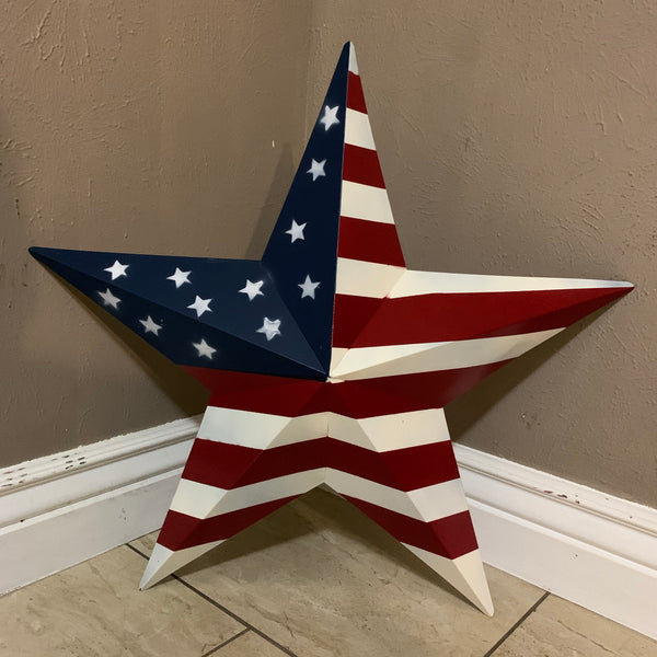 AMERICANA USA FLAG BARN STAR RED WHT BLUE STAR HANDMADE 9",12",16",24",30",34",36"