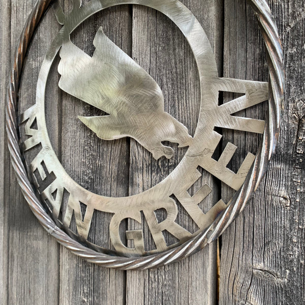 12", 18", 24", 32" UNT MEAN GREEN RAW METAL CUSTOM VINTAGE CRAFT WALL ART TEAM SIGN HANDMADE