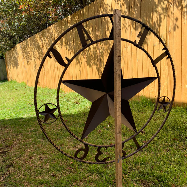 24", 32",36",40" TEXAS 1836 HAMMERED COPPER  BARN STAR METAL WALL WESTERN HOME DECOR RED WHITE BLUE ART