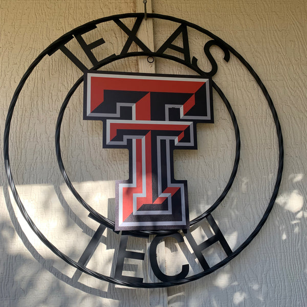 18",24" TEXAS TECH CUSTOM METAL VINTAGE CRAFT SIGN WESTERN HOME DECOR