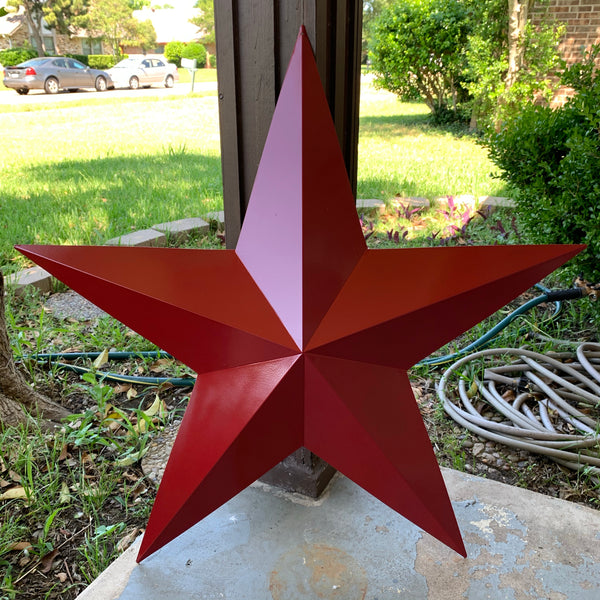 RUSTIC BURGUNDY RED BARN METAL STAR WALL ART WESTERN HOME DECOR VINTAGE RUSTIC ART NEW 3", 4",5",6",9",12", 17", 24", 30", 36