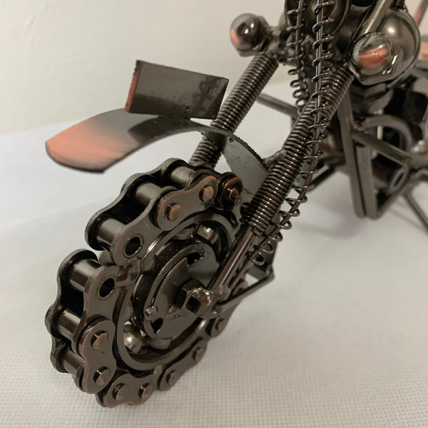 12" HARLEY STYLE MOTORCYCLE METAL COPPER ART WESTERN BAR DECOR NEW