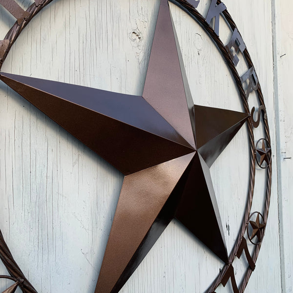 THE WALKERS STYLE YOUR CUSTOM FAMILY NAME STAR METAL BARN STAR ROPE RING WESTERN HOME DECOR VINTAGE RUSTIC BRONZE NEW HANDMADE 24",32",34",36",40",42",44",46",50"