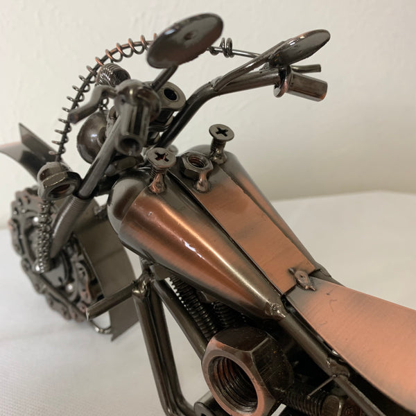 12" HARLEY STYLE MOTORCYCLE METAL COPPER ART WESTERN BAR DECOR NEW