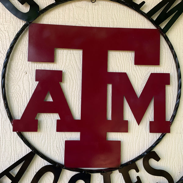 GIGEM AGGIES METAL CUSTOM VINTAGE CRAFT TEAM SIGN HANDMADE