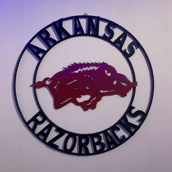 ARKANSAS RAZORBACKS CUSTOM METAL VINTAGE CRAFT TEAM SIGN OFFICIAL LICENSED PRODUCT