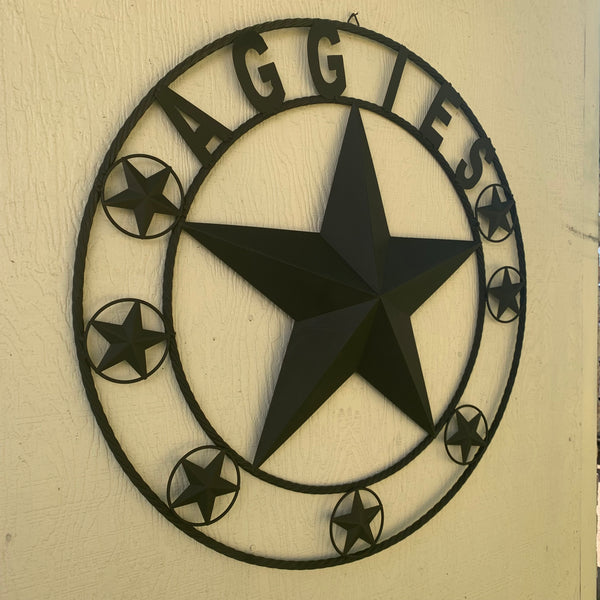 AGGIES TEXAS A&M BARN LONE STAR METAL CUSTOM VINTAGE CRAFT TEAM STAR WESTERN HOME DECOR HANDMADE 24",32",36",40",42",44",46",50"