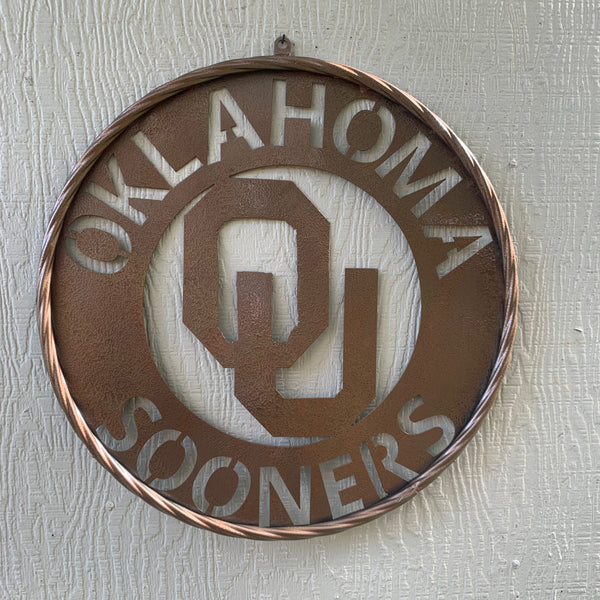 12",18",24",32" OU SOONERS HAMMERED COPPER CUSTOM METAL VINTAGE CRAFT TEAM SIGN HANDMADE CRAFT