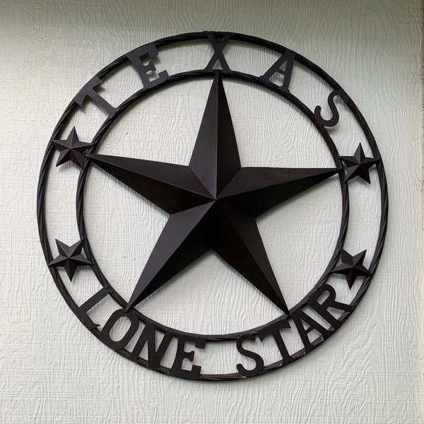 TEXAS LONESTAR METAL ART WESTERN HOME WALL DECOR RUSTIC VINTAGE BROWN NEW, SIZE:24",32",36",40",42",44",46",50"