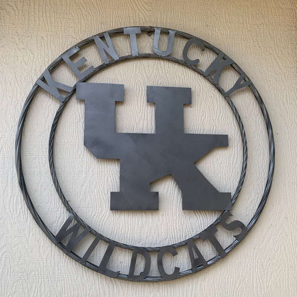 12", 18", 24", 32" KENTUCKY WILDCATS CUSTOM SILVER GREY METAL VINTAGE CRAFT SIGN HANDMADE