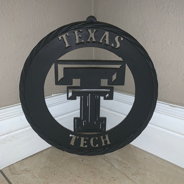 12",18",24",32",36" TEXAS TECH RUSTIC BLACK CUSTOM METAL VINTAGE CRAFT TEAM SIGN HANDMADE TO ORDER
