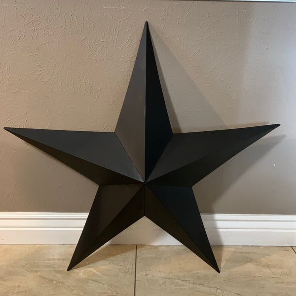 #EH10479 12", 17", 24", 30", 36" RUSTIC BLACK BARN STAR NO RING DAVID STAR 5 POINT WESTERN HOME DECOR HAND PAINTED