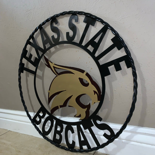 12",18",24",32",36" TEXAS STATE BOBCATS CUSTOM METAL VINTAGE CRAFT SIGN TEAM WESTERN HOME DECOR HANDMADE