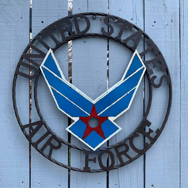 24" US AIR FORCE MILITARY CUSTOM VINTAGE METAL CRAFT WALL ART AIRFORCE WESTERN HOME DECOR HANDMADE