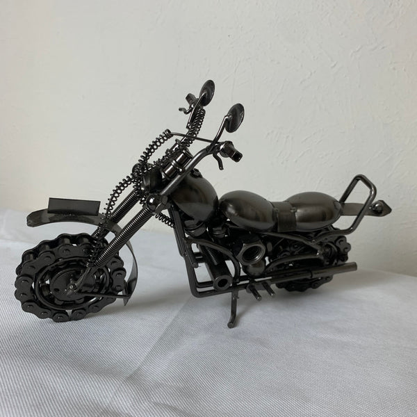 12" HARLEY STYLE MOTORCYCLE GUN METAL WESTERN HOME BAR DECOR NEW