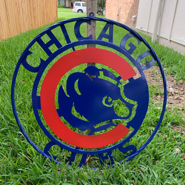 12", 18", 24", 32" CHICAGO CUBS CUSTOM METAL VINTAGE CRAFT TEAM SPORTS SIGN HANDMADE