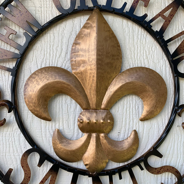 18", 24", 32" NEW ORLEANS SAINTS METAL SIGN WALL ART WESTERN HOME DECOR RUSTIC GOLD & BLACK ART NEW
