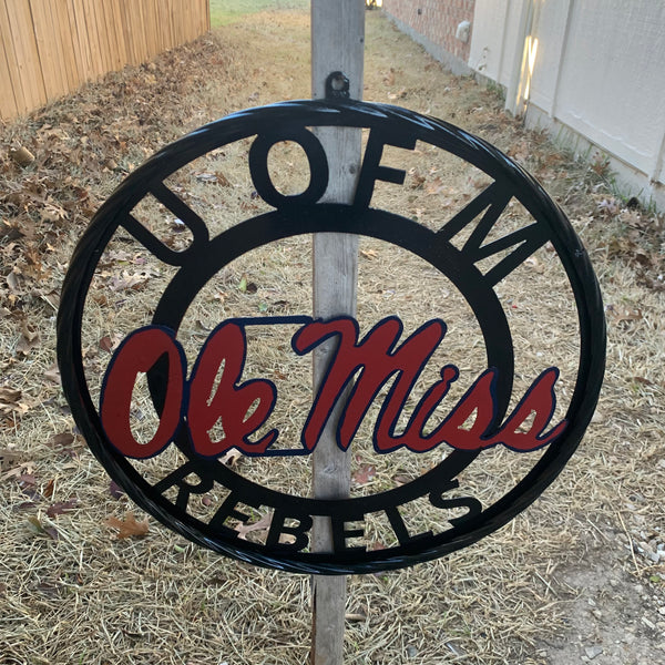OLE MISS REBELS MISSISSIPPI METAL CUSTOM VINTAGE CRAFT TEAM SIGN HANDMADE