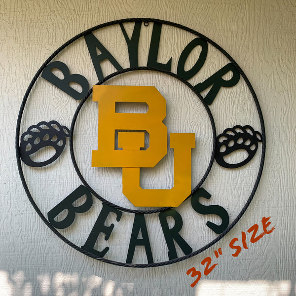 12", 18", 24", 32" BAYLOR BEARS CUSTOM METAL VINTAGE CRAFT WESTERN HOME DECOR HANDMADE