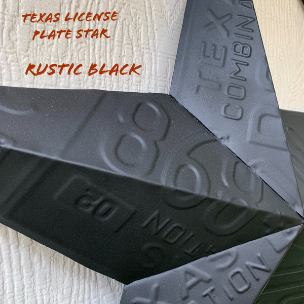 24", 32", 34", 40" TEXAS LICENSE PLATE RUSTIC BLACK BARN STAR METAL WALL WESTERN HOME DECOR RUSTIC TEXAS ART NEW