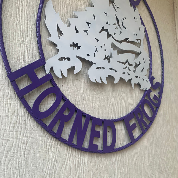 12",18",24",32",36" TCU HORNED FROGS CUSTOM METAL VINTAGE CRAFT TEAM SIGN HANDMADE