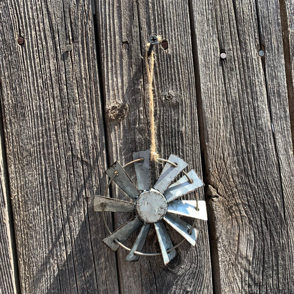 4" WINDMILL ORNAMENT FARMHOUSE METAL ART WESTERN HOME DECOR #EH12169 --FREE SHIPPING