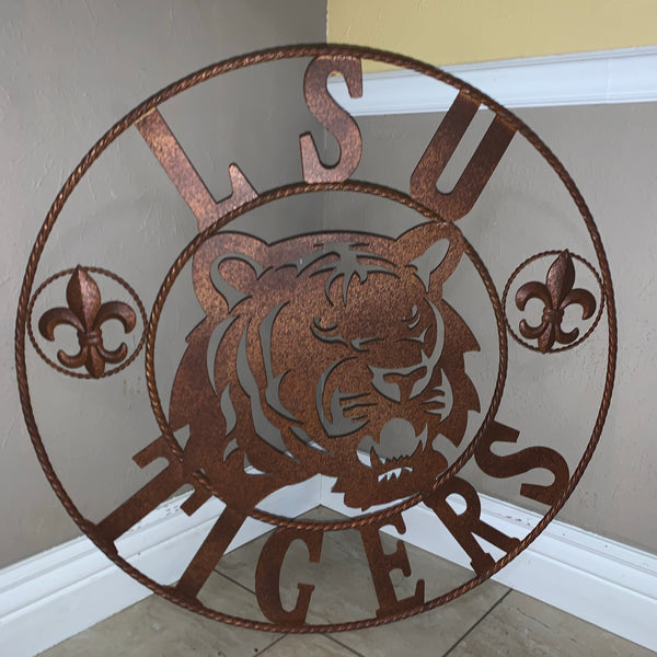 12:,18",24",32",36" LSU TIGERS METAL CUSTOM VINTAGE CRAFT ART SIGN