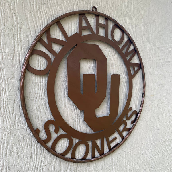 12",18",24",32",36" OU SOONERS OKLAHOMA HAMMERED COPPER CUSTOM VINTAGE TEAM CRAFT METAL ART WESTERN HOME DECOR