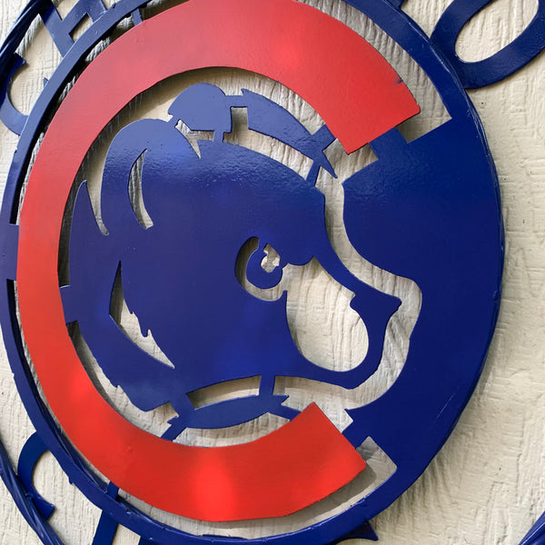12", 18", 24", 32" CHICAGO CUBS CUSTOM METAL VINTAGE CRAFT TEAM SPORTS SIGN HANDMADE