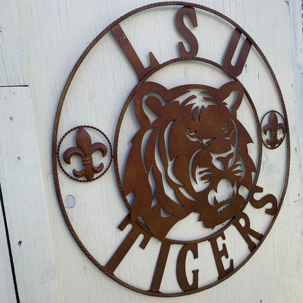 12:,18",24",32",36" LSU TIGERS METAL CUSTOM VINTAGE CRAFT ART SIGN