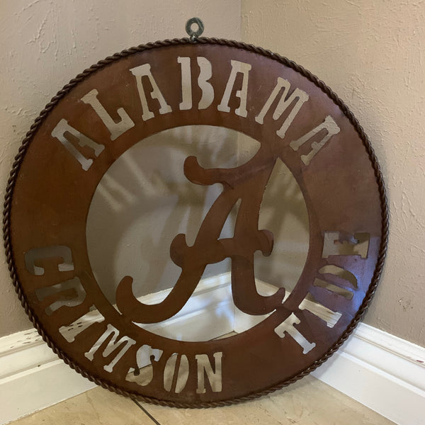ALABAMA CRIMSON TIDE WIDE BAND RING CUSTOM METAL VINTAGE CRAFT TEAM SIGN HANDMADE