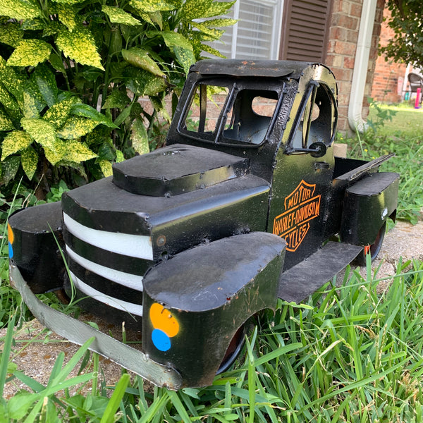 24" PICKUP TRUCK METAL ART FIGURINE OUTDOOR & INDOOR GARDEN WESTERN HOME DECOR HANDMADE NEW: 24"L x 12"W x 12" H