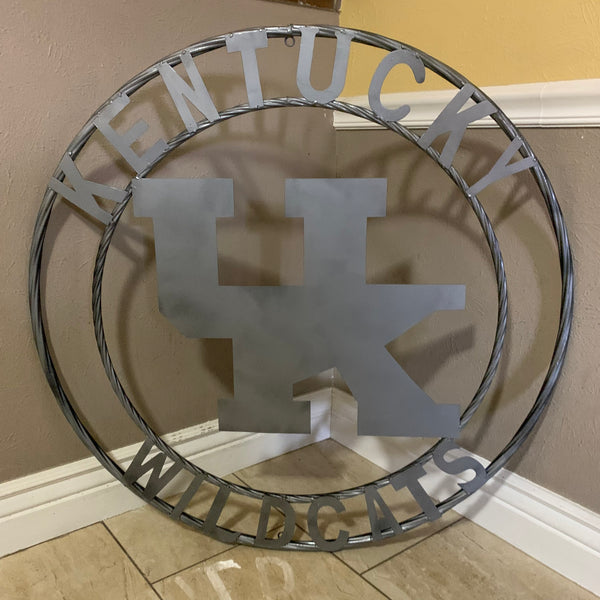 12", 18", 24", 32" KENTUCKY WILDCATS CUSTOM SILVER GREY METAL VINTAGE CRAFT SIGN HANDMADE