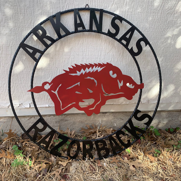 ARKANSAS RAZORBACKS CUSTOM METAL VINTAGE CRAFT TEAM SIGN OFFICIAL LICENSED PRODUCT