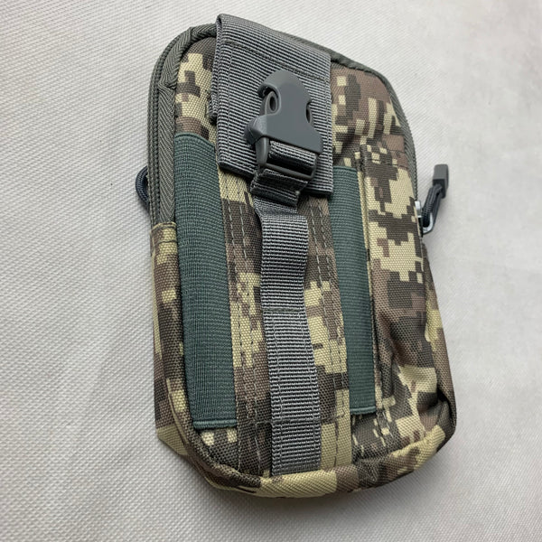 #MX_ARU65 CAMO 7" RUGGED NYLON POUCH BAG MEGA EXTRA LARGE VERTICAL ZIPPER CLOSURE, BELT LOOP HOLSTER CELL PHONE TABLET CASE UNIVERSAL OVERSIZE