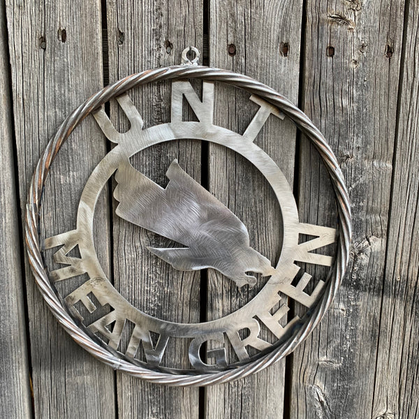 12", 18", 24", 32" UNT MEAN GREEN RAW METAL CUSTOM VINTAGE CRAFT WALL ART TEAM SIGN HANDMADE