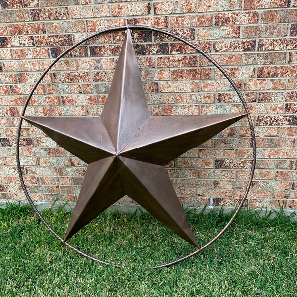 #EH10518 BRUSHED COPPER BRONZE BARN LONE STAR WESTERN HOME DECOR HANDMADE NEW