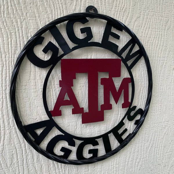 TEXAS A&M NO THUMBS GIGEM AGGIES METAL CUSTOM VINTAGE CRAFT WALL ART TEAM SIGN HANDMADE