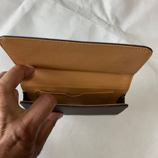 LU20 6.6" LUXMO COFFEE BROWN LEATHER EXTRA LARGE POUCH BELT LOOP HOLSTER CELL PHONE CASE UNIVERSAL OVERSIZE