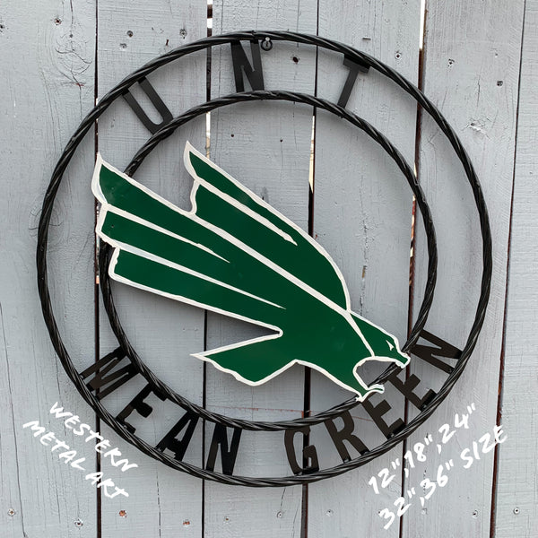 12",18",24",32",36" UNT MEAN GREEN CUSTOM METAL VINTAGE CRAFT SIGN TEAM HANDMADE