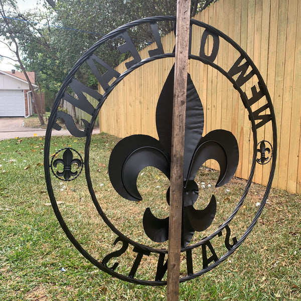 18", 24", 32" NEW ORLEANS SAINTS METAL SIGN WALL ART WESTERN HOME DECOR RUSTIC GOLD & BLACK ART NEW
