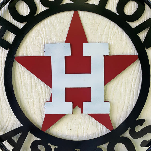 12",18",24",32",36" HOUSTON ASTROS ORANGE WHITE & BLACK CUSTOM METAL VINTAGE CRAFT WALL ART