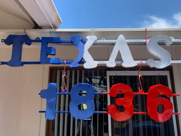 48", 60", 72" RED WHITE BLUE TX FLAG BARN META STAR WITH TEXAS 1836 SIGN WESTERN HOME DECOR METAL ART VINTAGE RUSTIC RED WHITE & BLUE ART